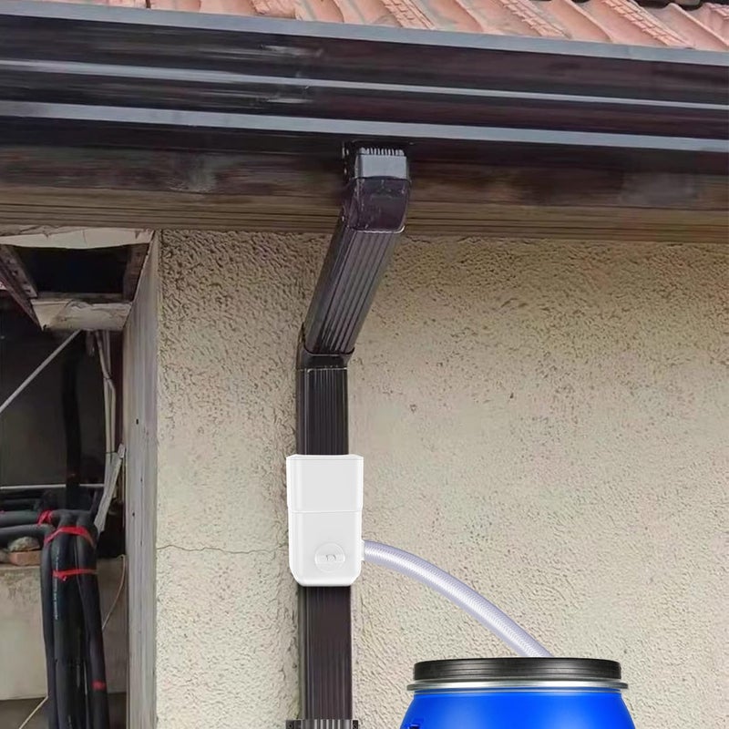 Prestantious Gutter Downspout Diverter Fits for 3”x 4”Oversize Downspout and 2”x3”Downspout, Rainwater Collection System with Adjustable Valve to Divert Water into Rain Barrel, White - Image 5